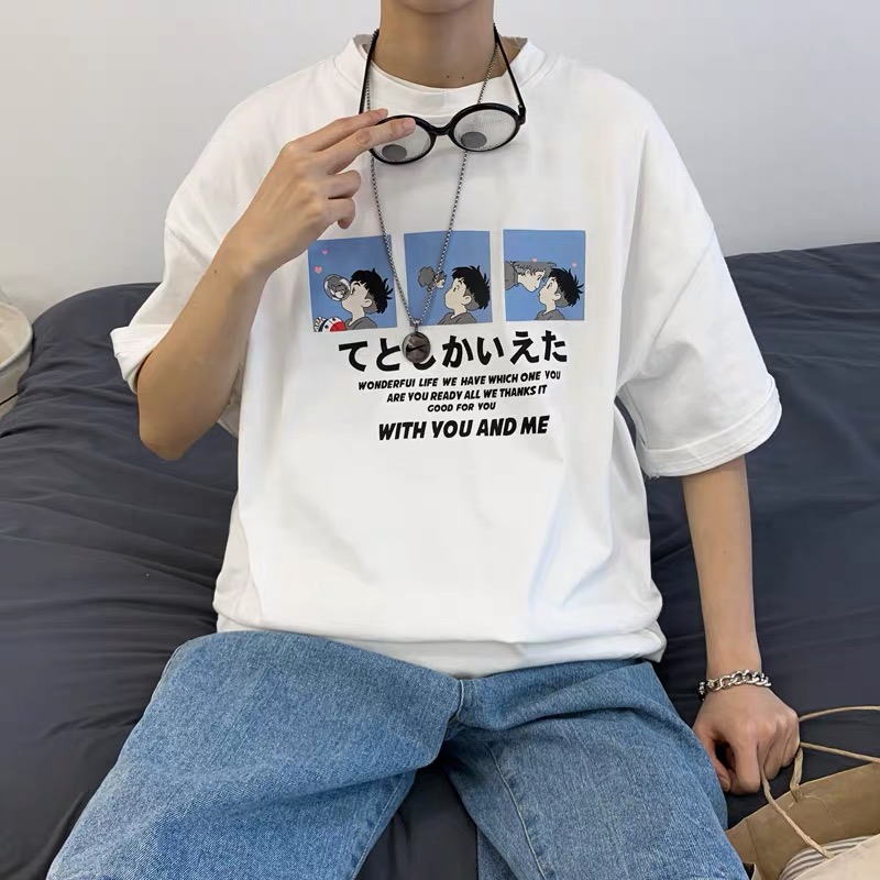 Áo Thun Ngắn Tay Phong Cách Năng Động Trẻ Trung Size M-5Xl