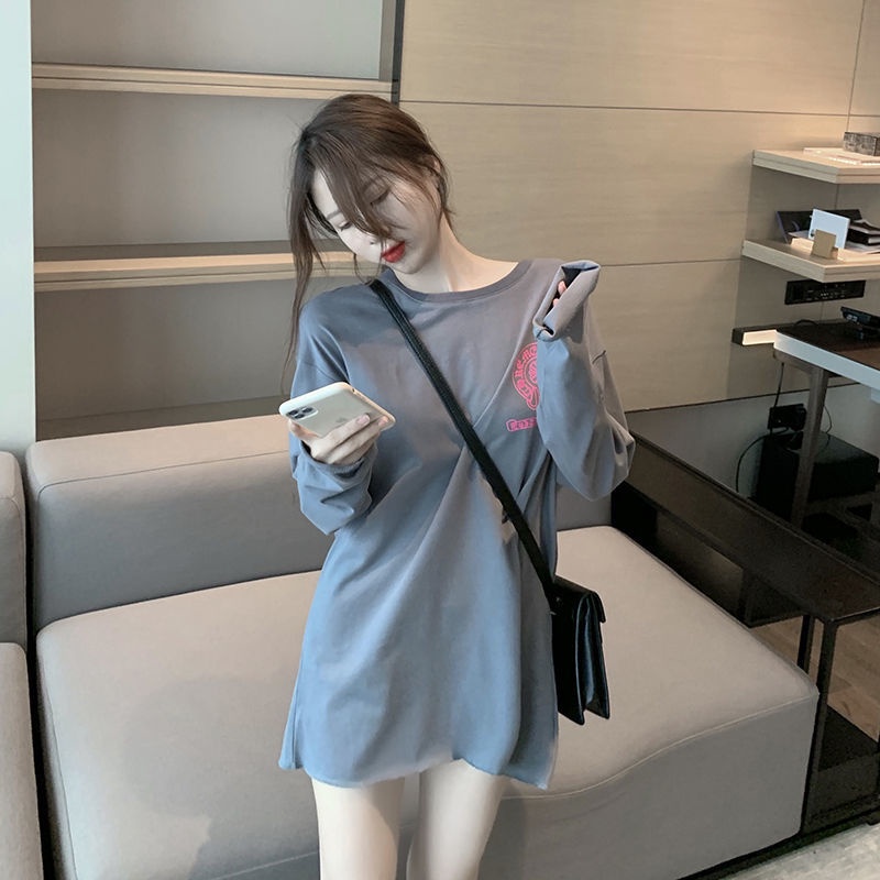 Áo thun COZOK tay dài form rộng in họa tiết phong cách vintage