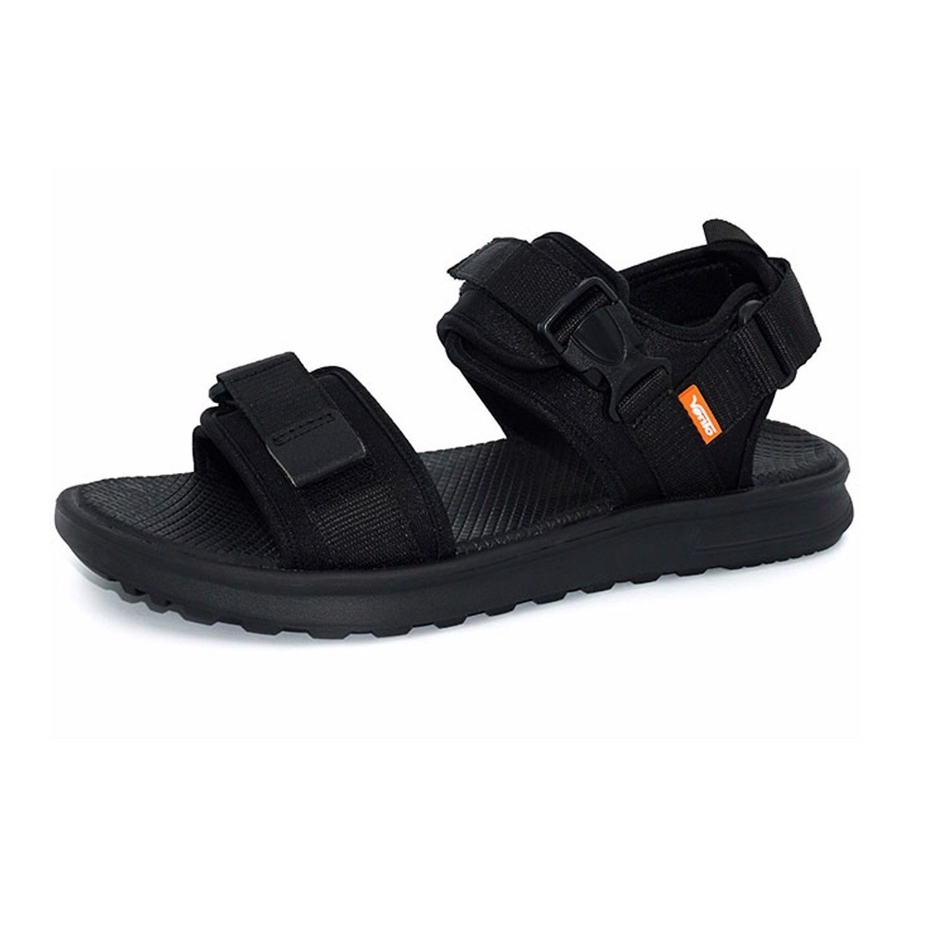 Sandal vento nam nữ NB01 - Full đen - giày dép xăng đan quai hậu đế cao 3 phân đi học chính hãng