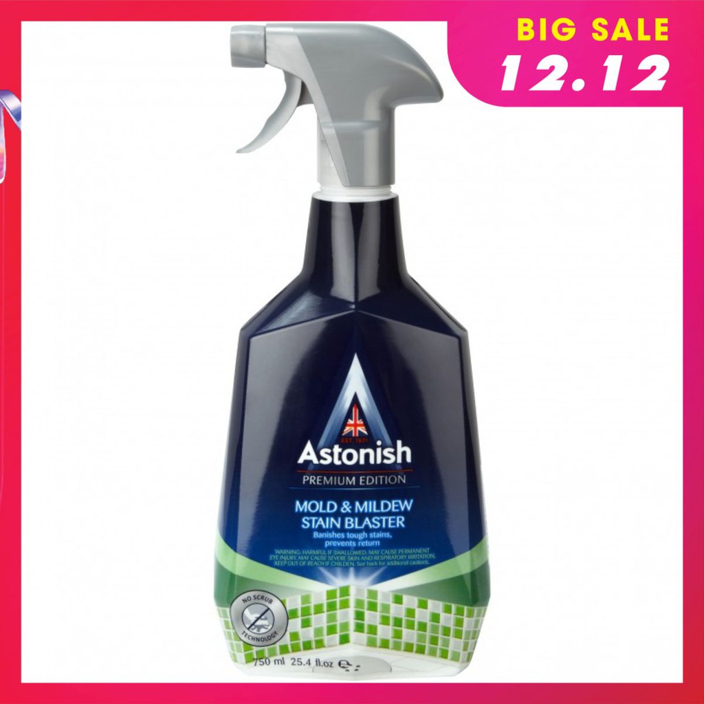 Tẩy đa năng Astonish Bình xịt vệ sinh, nhà tắm Astonish, xịt tẩy nấm mốc, nước lau kính Astonish 750ml, Hàng chính hãng