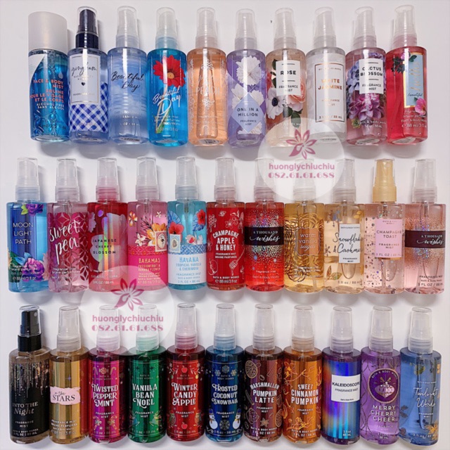 Xịt thơm Bath and Body works 75ml- body mist 88ml nhiều mùi mẫu mới