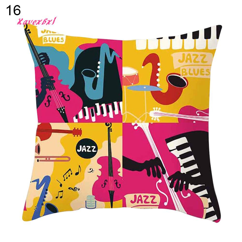 XA_Music Piano Violin Square Throw Pillow Case Cushion Cover Home Sofa Car Decor