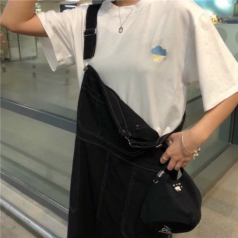 Áo Thun Unisex Nam Nữ Form Rộng Tay Lỡ THÊU LOGO THỜI TIẾT