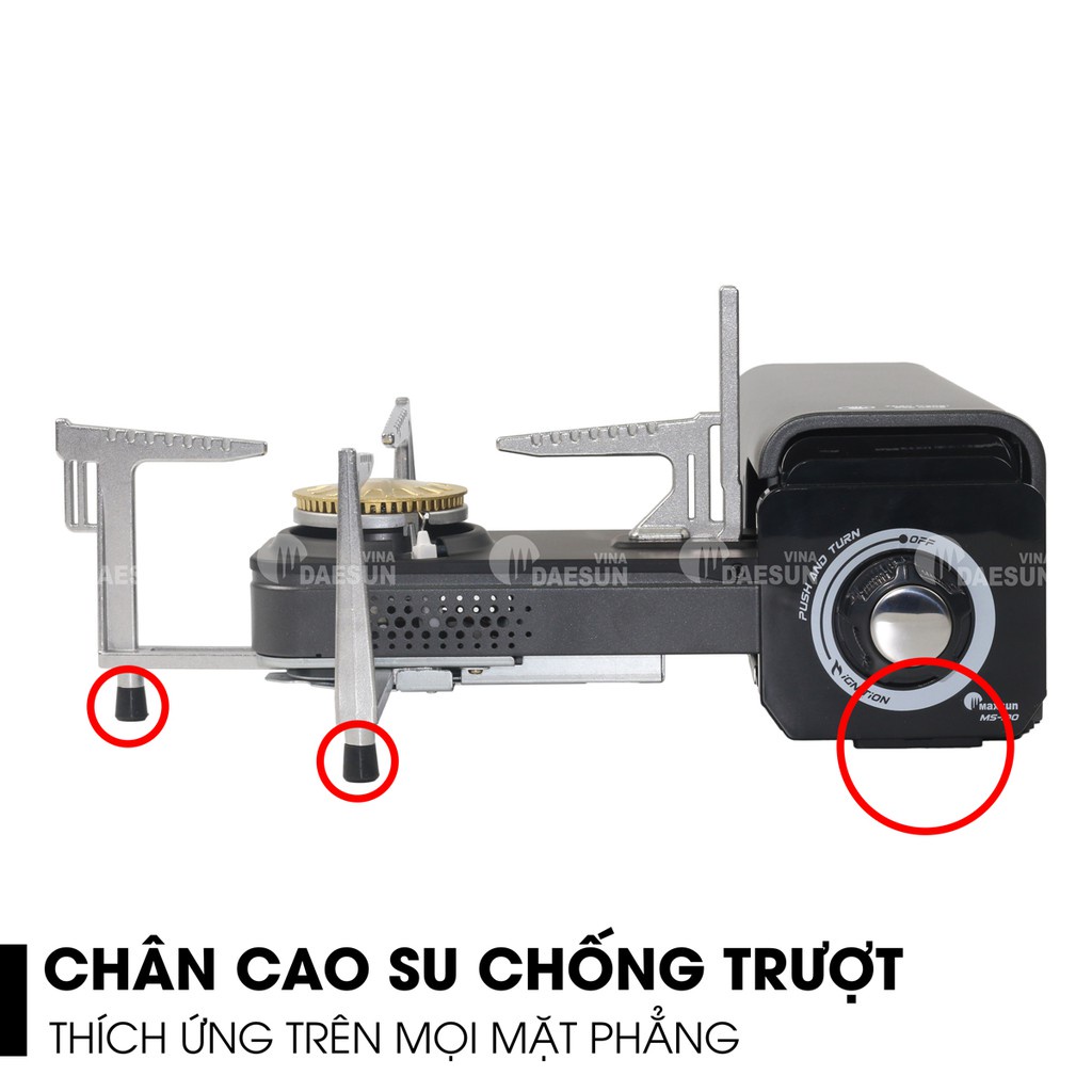 Bếp Gas Dã Ngoại Gấp Gọn MS-100 Phù Hợp Đi Du Lịch Dã Ngoại Cắm Trại Đầu Đốt Bằng Đồng