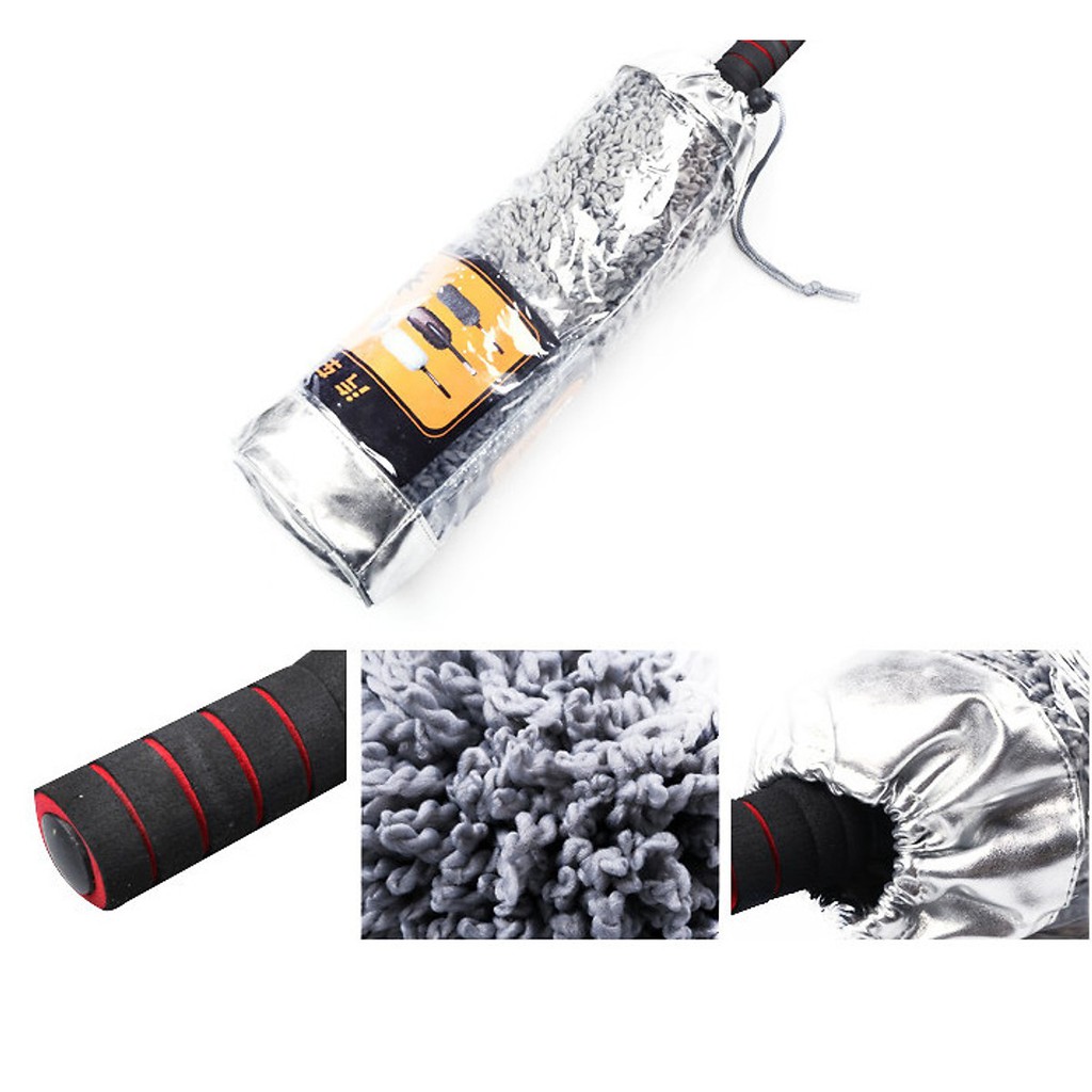 Chổi Lau Xe Ô Tô Sợi Dầu, Điều Chỉnh Được Độ Dài - Tròn ( Có Túi Đựng )