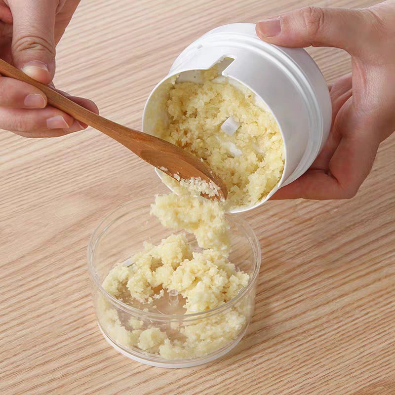Máy xay tỏi ớt mini cầm tay nhỏ gọn, Dụng cụ xay tỏi ớt đa năng có giây kéo an toàn tiện lợi