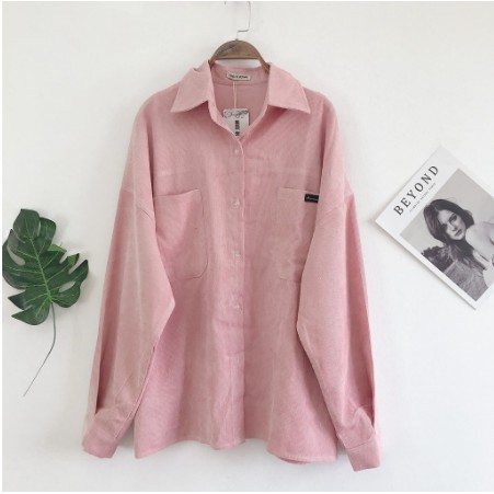 Sơ mi nhung tăm Ulzzang - Áo khoác nhung tăm, áo sơ mi ulzzang - Áo sơ mi nữ SM01 | BigBuy360 - bigbuy360.vn