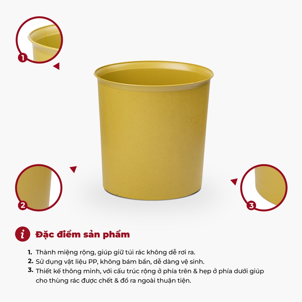 Thùng rác chống cháy nhiều dung tích dùng cho văn phòng hoặc nhà bếp - Cobi Home