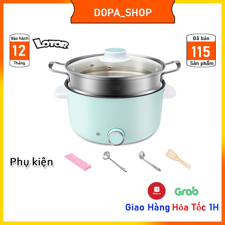 Nồi lẩu điện Lotor cao cấp, Nồi điện đa năng gia đình dung tích 3 lít chống dính tự động ngắt khi cạn nước tiện lợi.