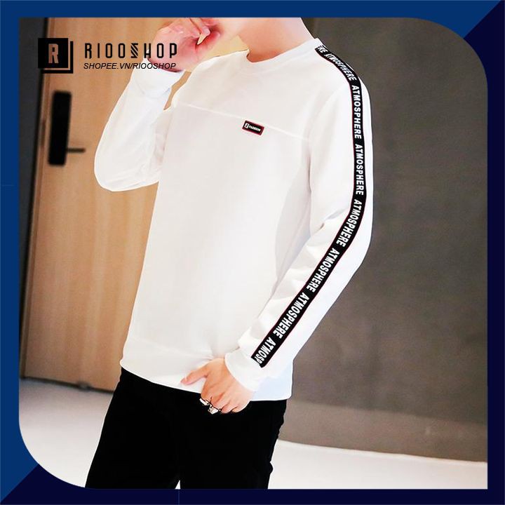 Áo thun nam tay dài hàn quốc atmos cực đẹp RKL007 - áo phông nam dài tay đẹp Riooshop | BigBuy360 - bigbuy360.vn
