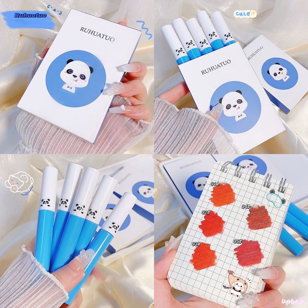 Set 5 Son Kem Lì RUHUATOU Gấu Trúc