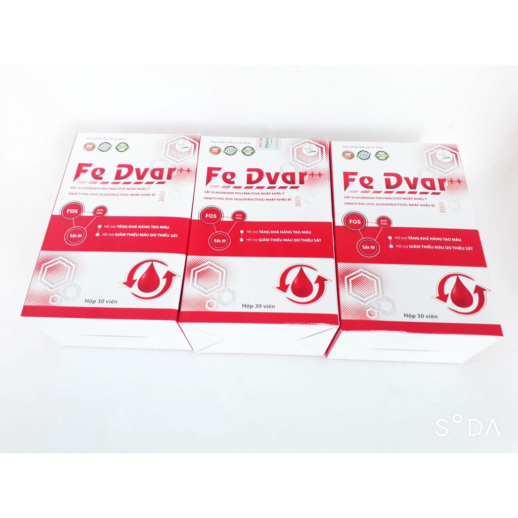 Viên uống bổ sung sắt FE DVAR, hỗ trợ tăng khả năng tạo m.áu, giảm thiếu m.áu do thiếu sắt