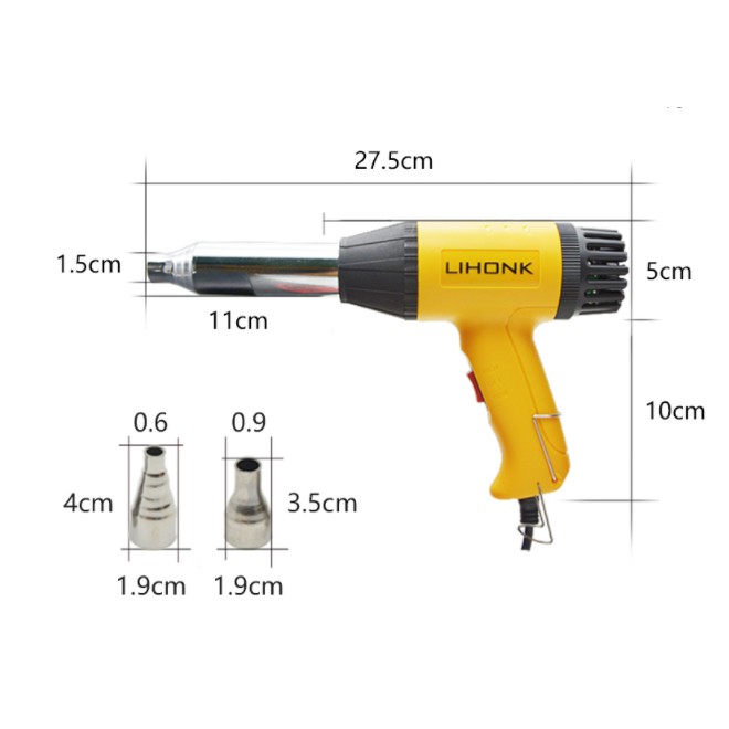 Máy khò nóng hàn các loại nhựa công nghiệp - Điều chỉnh nhiệt độ 0-500 độ