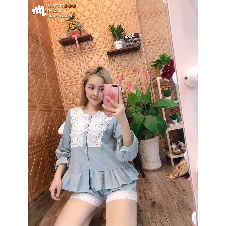 Đồ bộ mặc nhà- SET BỘ TIỂU THƯ QUẦN ĐÙI HÌNH THẬT 100% (có hình mặc) | BigBuy360 - bigbuy360.vn