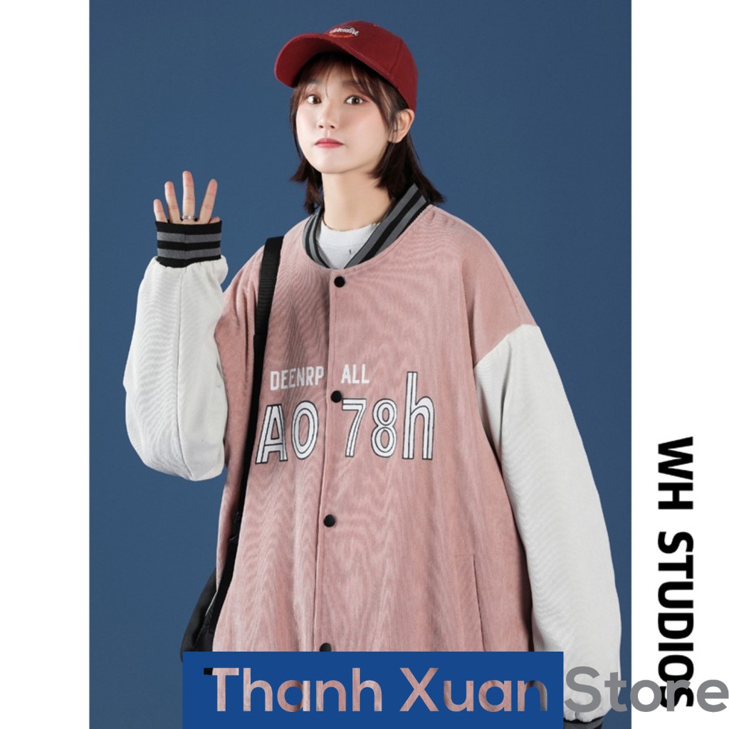 (Ảnh thật)Áo Khoác Bomber Bóng Chày Nỉ Dày Dặn