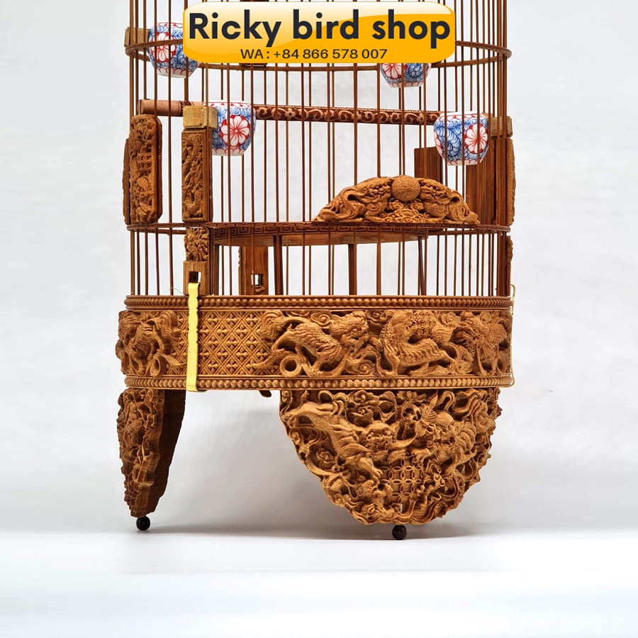 Lồng chim tre, Puteh bird cage - 3D Qillin design