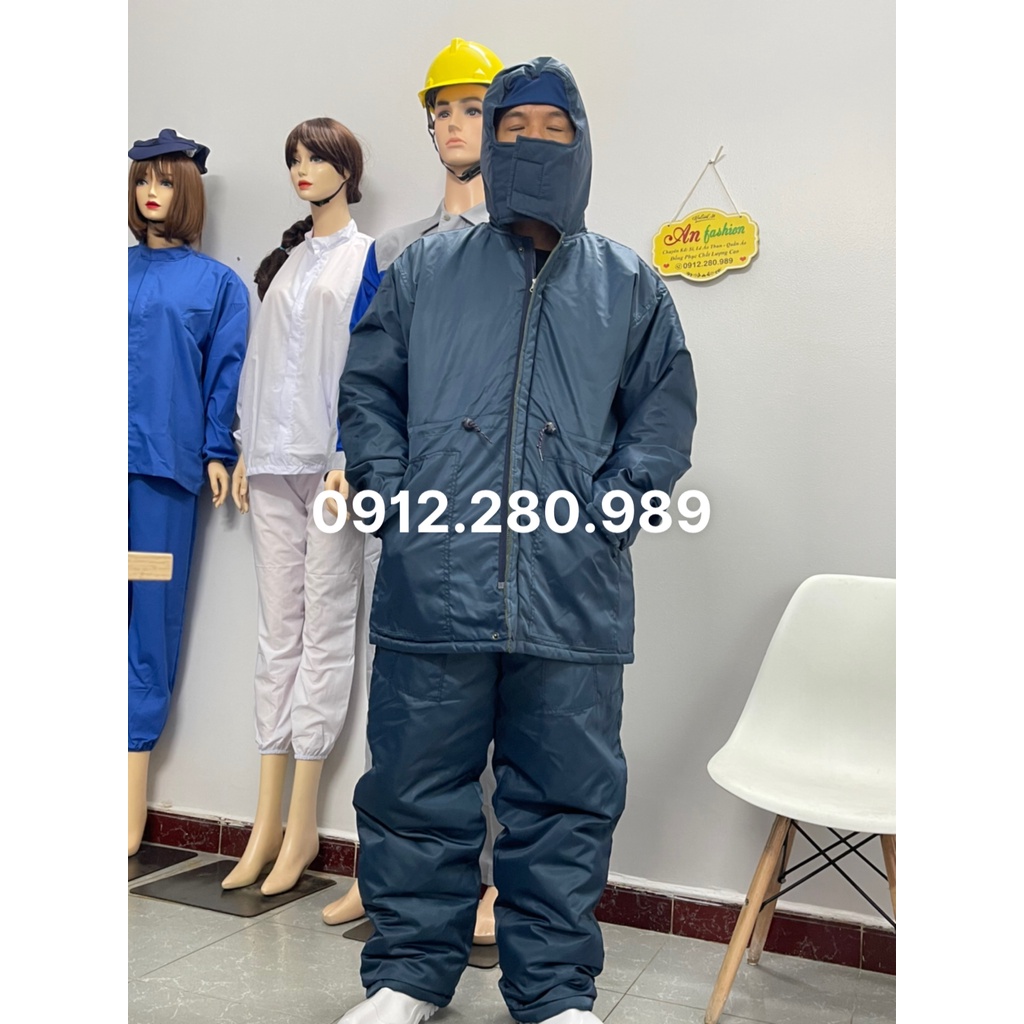 Quần áo bảo hộ kho đông thịt, thủy hải sản âm 25 có phản quang đủ màu.