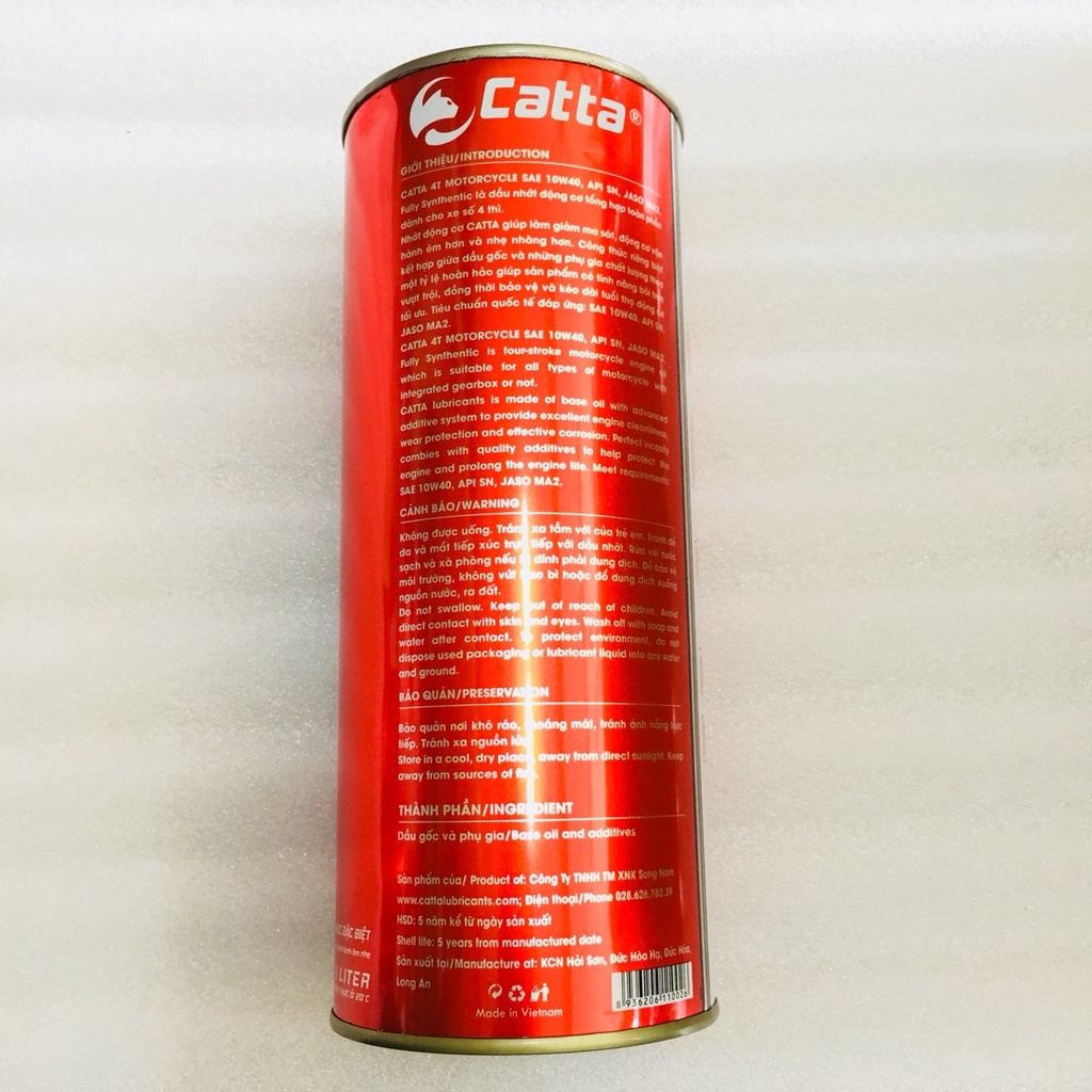 Nhớt Xe Số 4 thì CATTA 10W40 Fully Synthetic 1 Lít