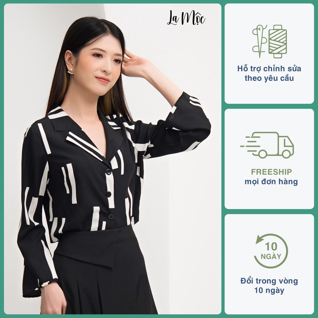 Áo vest nữ LA MỘC, áo công sở nữ kiểu dáng lửng, tay loe tạo sự thanh lịch, sang chảnh
