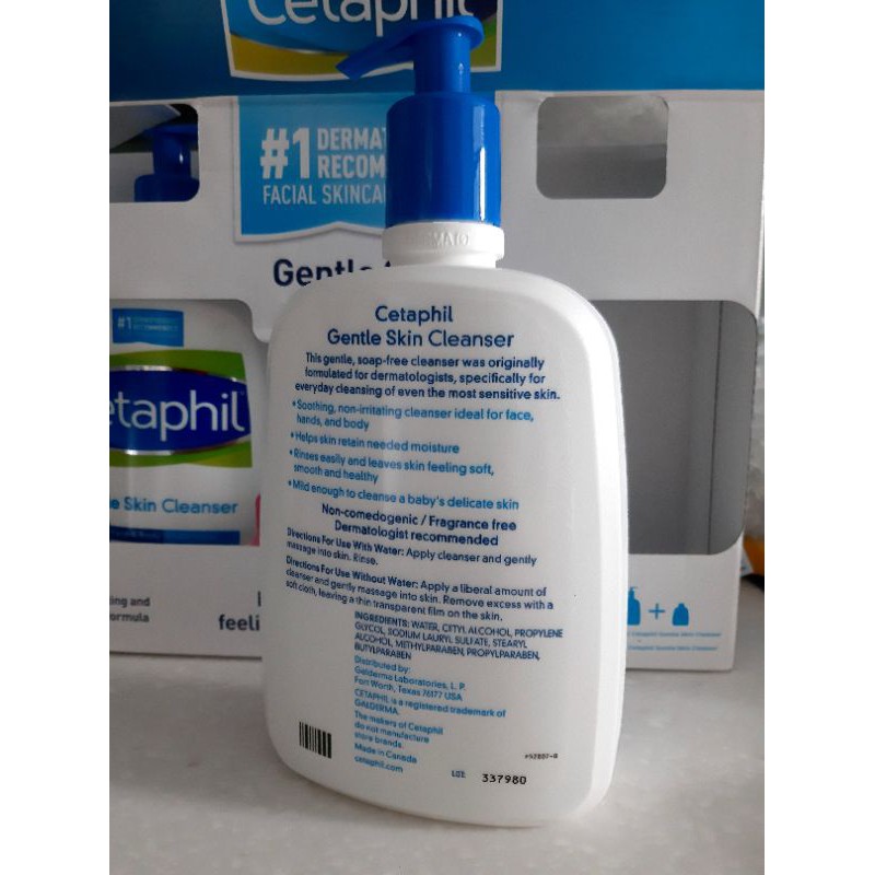Dầu tắm và rửa mặt cho da nhạy cảm 2 in 1 Cetaphil Gentle Skin Cleanser 591ml cho người lớn hoặc trẻ em sản xuất mỹ