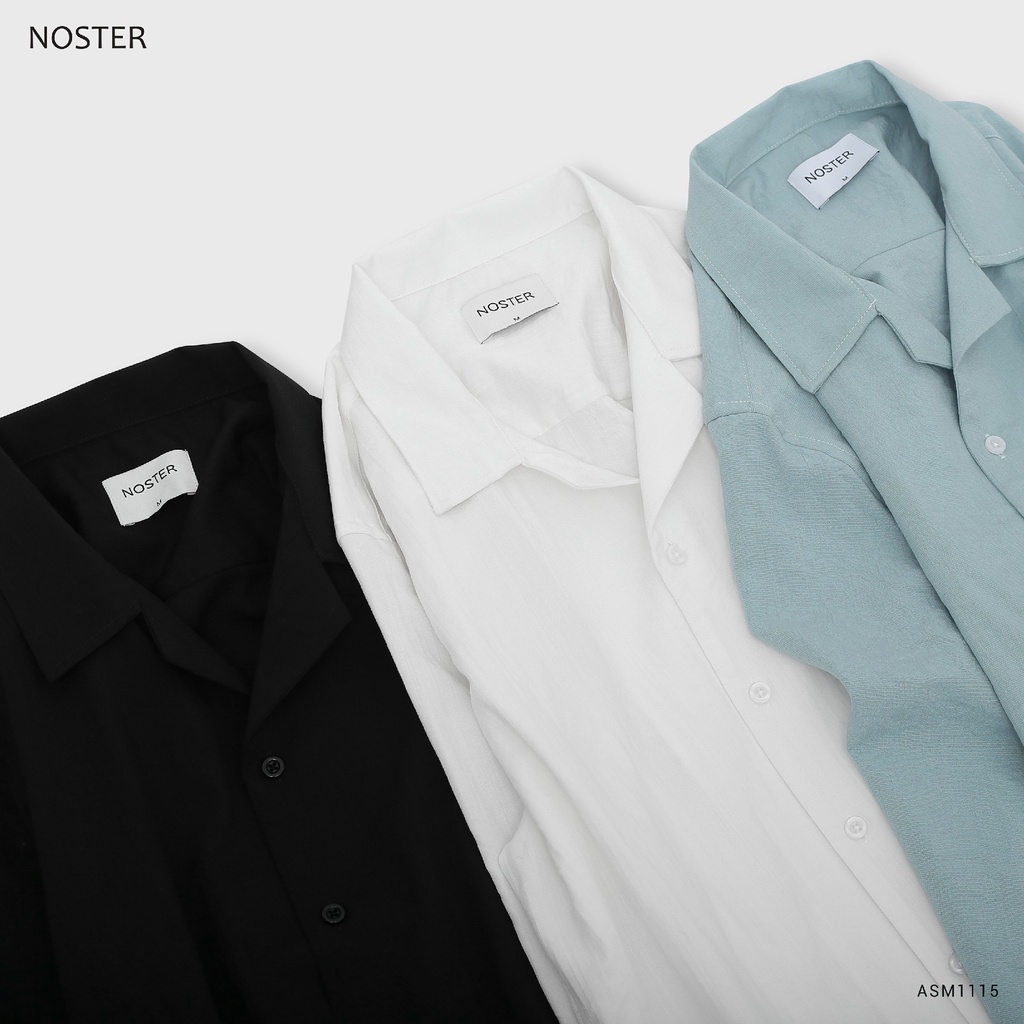 Áo sơ mi nam dài tay cổ cuba, chất vải linen mềm mại, thấm hút mồ hôi tốt, phom dáng hàn - Thương hiệu NOSTER mã ASM1115
