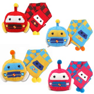 Mũ len robot + khăn choàng cổ