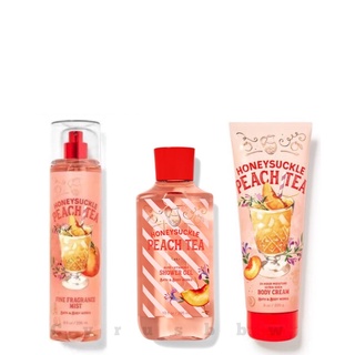 Bộ Sản Phẩm Mist Xịt Toàn Thân, Gel Tắm, Lotion BBW Honeysuckle Peach Tea Từ Mỹ