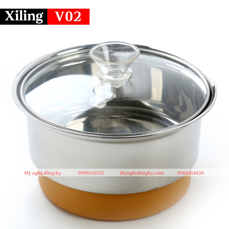 Bếp điện đun nước i-nox 304 Xiling V02 màu vàng, sử dụng cho bộ bàn trà điện đun nước pha trà hoàn toàn tự động cảm ện