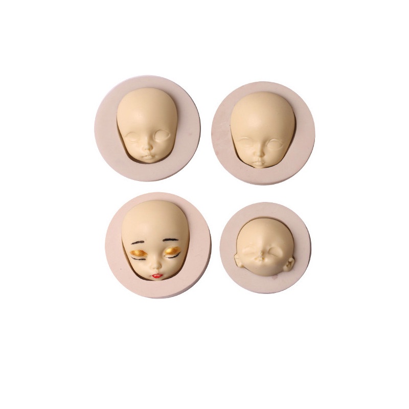1 Đất Sét Polymer Silicone Hình Mặt Em Bé / Sô Cô La /