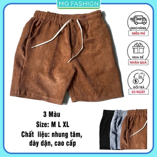 Quần short Nam nhung tăm dày dặn co giãn cao cấp phong cách trẻ trung cá tính MQ Fashion SN01