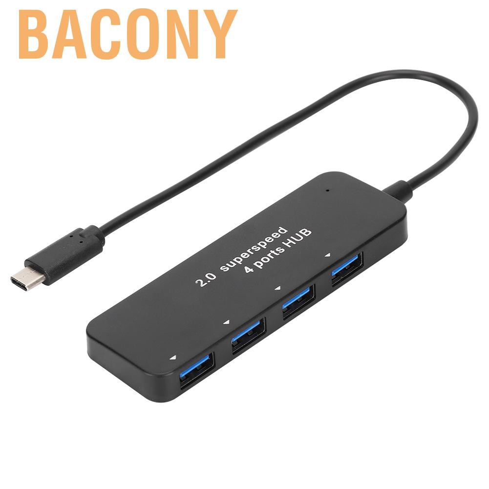 Bacony TYPE-C Superspeed 4-Port HUB Strip External Power Supply USB Multiport Adapter