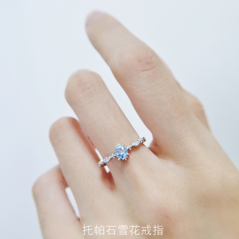 Nhẫn Bạc 925 Đính Đá Sapphire Thời Trang Cho Nữ