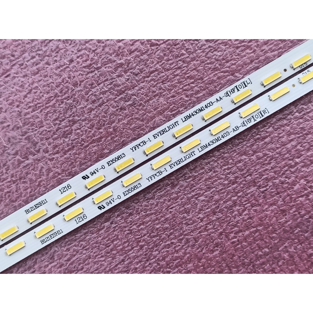 BỘ LED VIỀN TIVI SONY 43W750C 43W800C, MỚI 100% BỘ 2 THANH TRÁI PHẢI, MỖI THANH 42 BÓNG 3V, DÀI 46,7cm