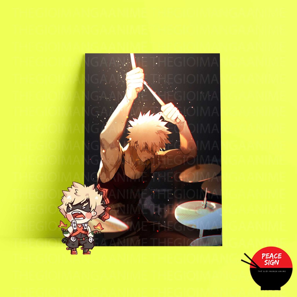 (NHIỀU MẪU) Tấm Postcard cao cấp giấy 260gsm in hình BAKUGOU KATSUKI - BOKU NO HERO ACADEMIA ảnh đẹp mẫu