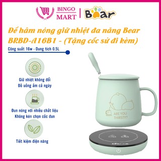Đế hâm nóng giữ nhiệt bear drbd-a16b1, tặng kèm cốc sứ dung tích 0.5l