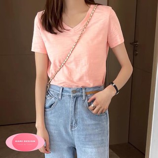 Áo phông  cổ tim đẹp Ảnh thật