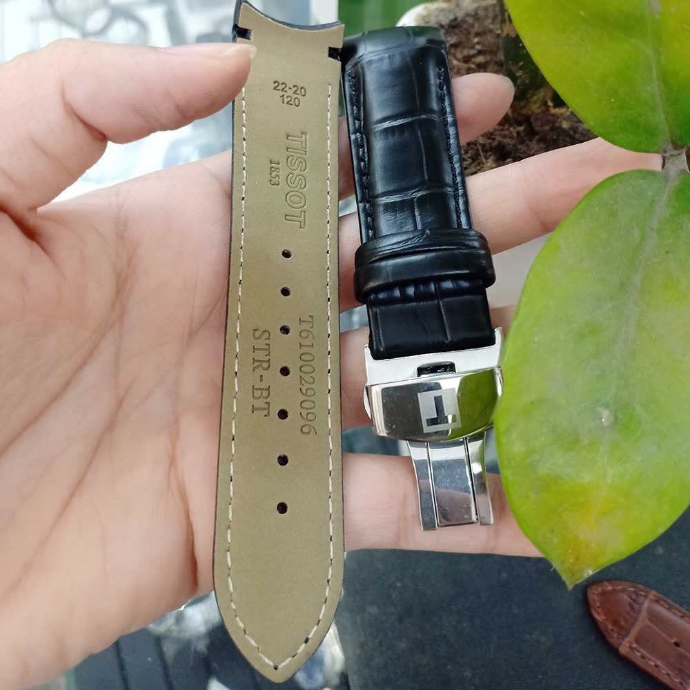 [FULL MÀU] Dây đồng hồ da Tissot ĐẦU ÔM size 20/22/23/24mm có khóa logo Tissot ( ảnh thật, kèm video)