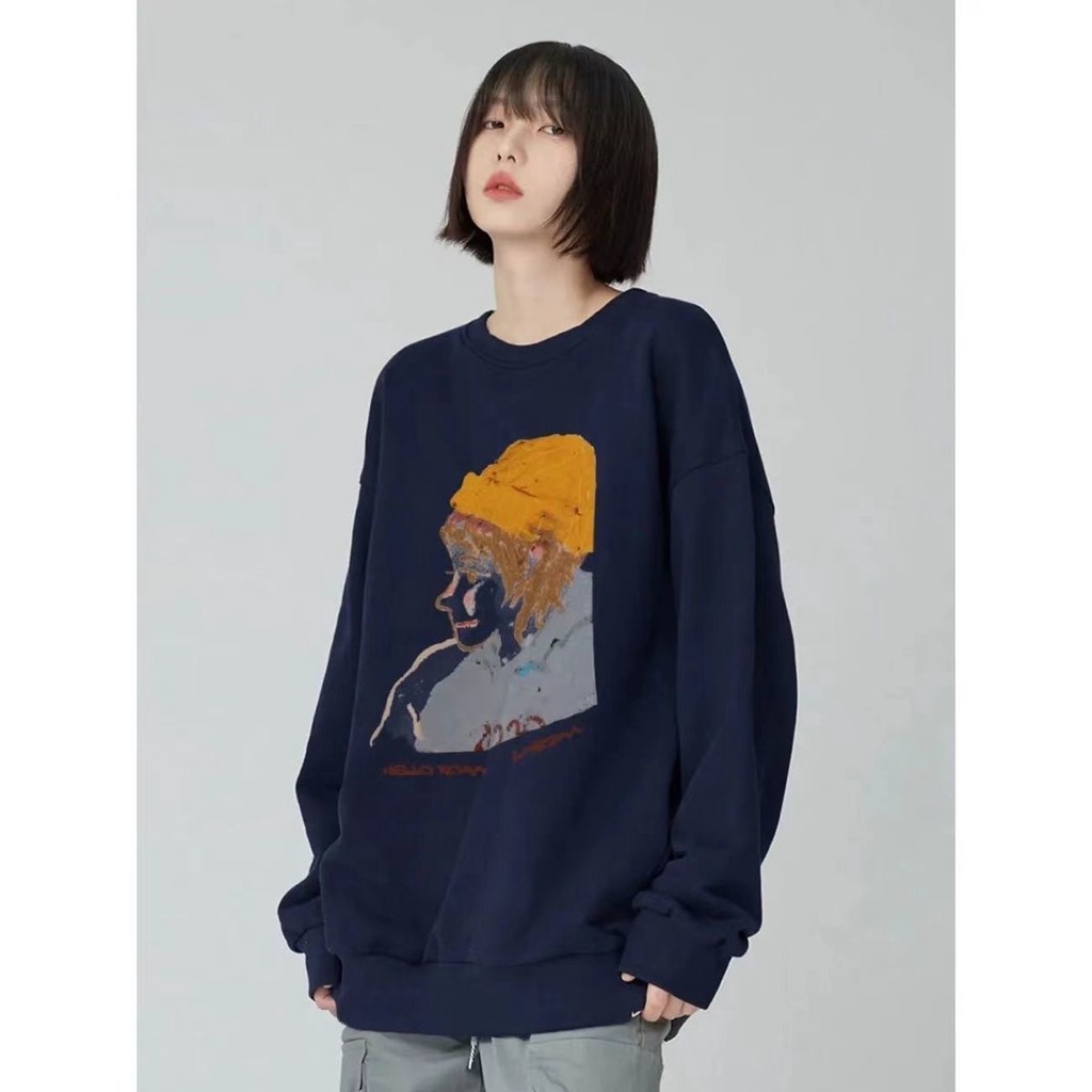 Áo sweater mỏng cổ tròn tay dài dáng rộng phong cách Hàn Quốc thời trang mùa thu cho nữ 2021 | BigBuy360 - bigbuy360.vn