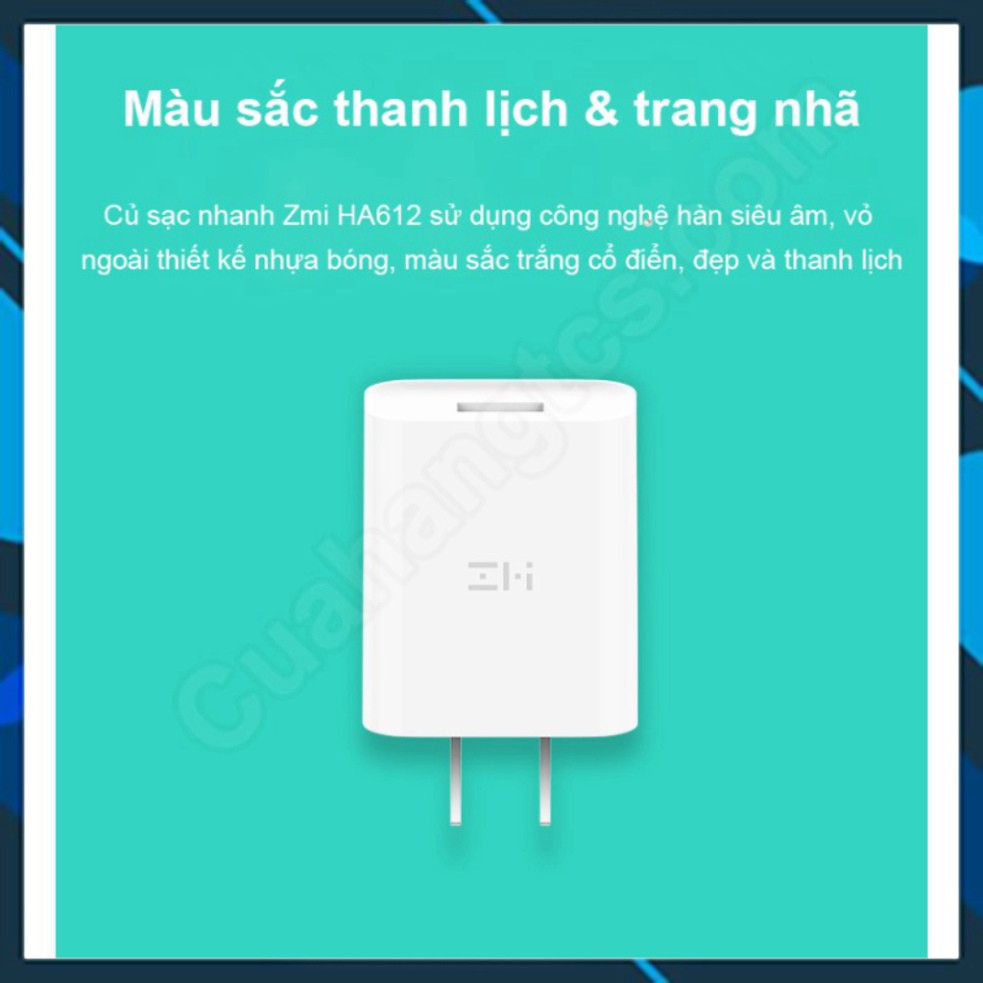 Củ sạc nhanh 18W Zmi xiaomi HA612 Cốc sạc nhanh Xiaomi