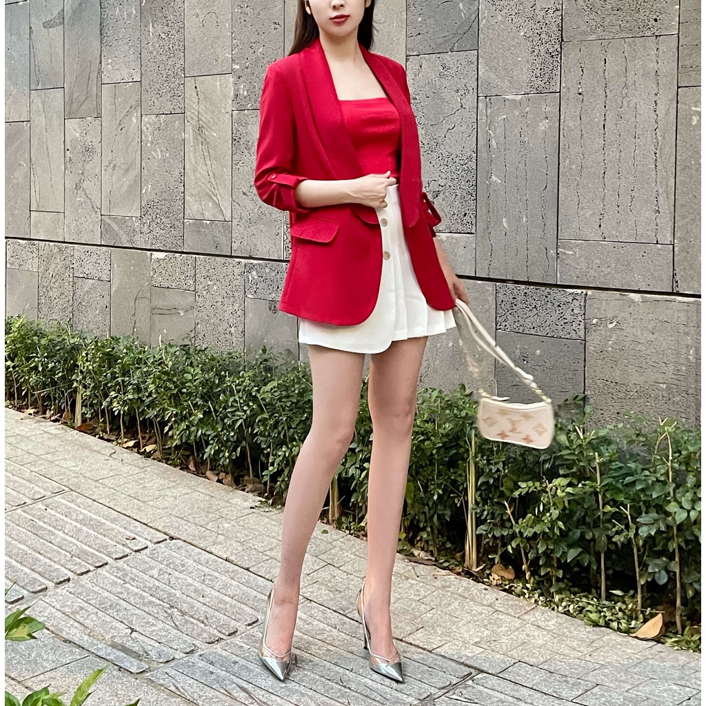 Áo blazer nữ 2 lớp công sở PEACH&BANANA, thiết kế thanh lịch, trẻ trung, chất liệu tuytsi mềm VDW1172 | BigBuy360 - bigbuy360.vn