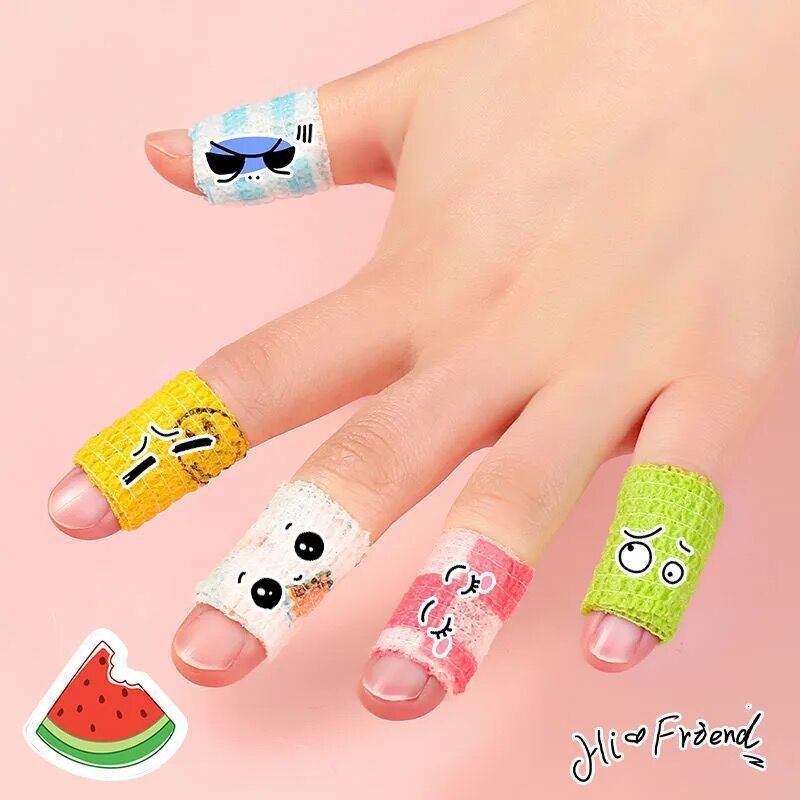 Băng Quấn Dính Bảo Vệ Ngón Tay Khi Chơi Thể Thao Viết Bài Thấm Mực Co Giãn Dễ Thương