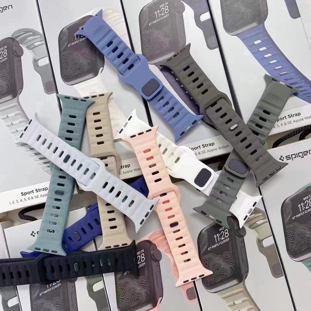 Mới Dây Đeo Thay Thế Bằng Silicon Cho iWatch Series 8 7 6 5 45mm 41mm 44mm 40mm 8 7 6 5 4 3 SE2