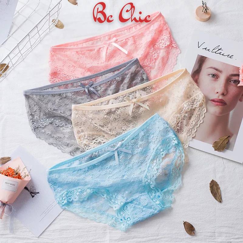 ❤ SET 10 QUẦN LÓT REN ĐÍNH NƠ QL3 DỄ THƯƠNG QUYẾN RŨ BC_CHIC LINGERIE