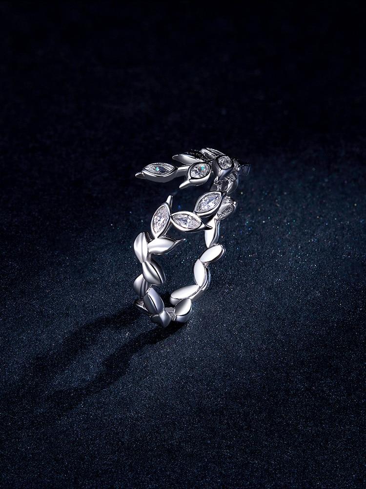 Nhẫn Bamoer Bạc 925 sáng bóng không gây dị ứng thời trang cho nữ