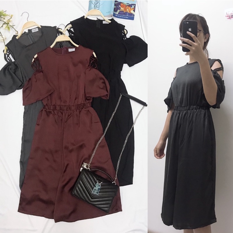 Jum / jumpsuit Đồ bay lửng hở vai ống rộng