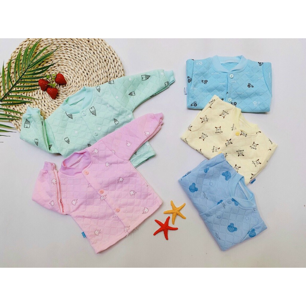 Áo Bông Sơ Sinh, Áo Dài Tay Chần Bông Cho Bé