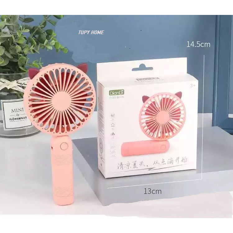Quạt cầm tay Mini tích điện gập 90 độ mã G8800 hình tai thú | BigBuy360 - bigbuy360.vn