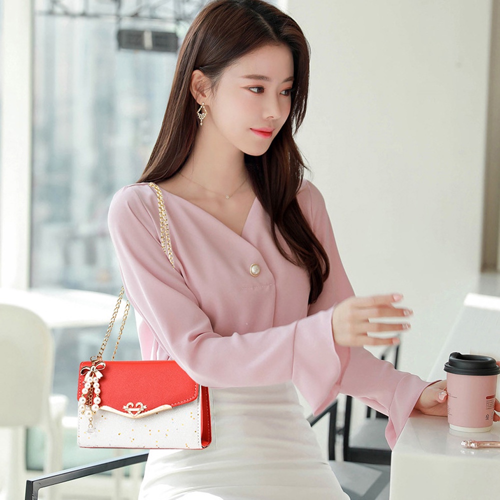 Túi Đeo Chéo Đính Kim Sa Thời Trang Hàn Quốc Đựng Điện Thoại Di Động Cho Nữ