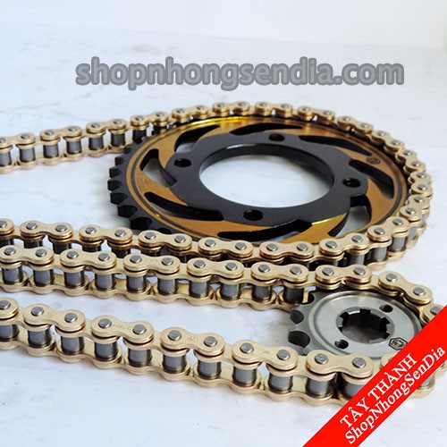 Nhông sên dĩa Yamaha Jupiter, màu vàng sên 10ly, NSD Jupiter