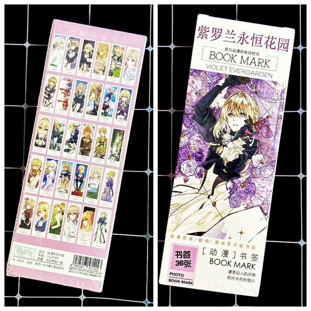 Bookmark Violet Evergarden hộp ảnh tập ảnh đánh dấu sách kẹp sách tiện lợi 36 tấm anime chibi